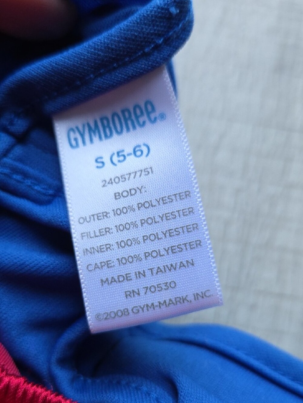 Gymboree Muscle Man Padded Superhero Top with Cape Small 5-6 - Picture 4 of 4